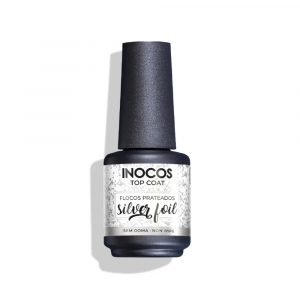 MANUCURE - INOCOS - TOP - COATS - SEMI - PERMANENT - 91.18.329 - TOP - COAT - SILVER - FOIL - PÉPITE - ARGENT - LYSOR - LIANE