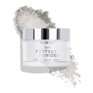 MANUCURE - INOCOS - RÉSINE - ACRYLIQUE - PERFECT - POWDER - 3 EN 1 - BLANC - PAILLETÉ - 20G - 84.04.005 - LYSOR - LIANE